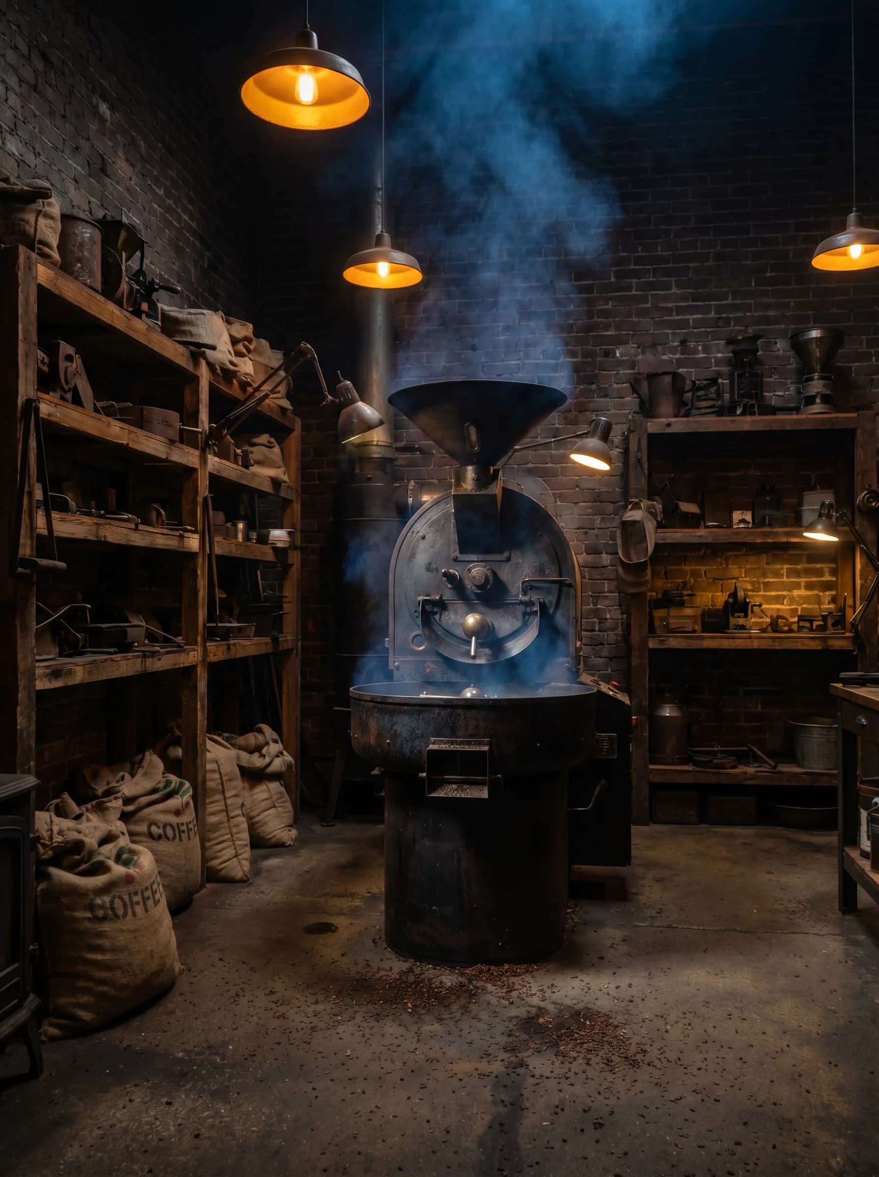 artisan coffee roastery interior